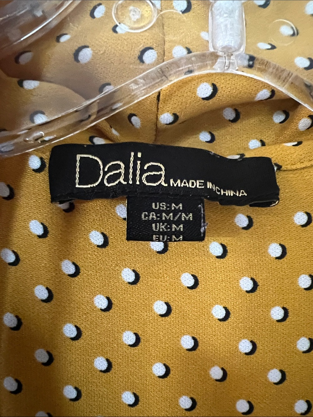 Dalia Mustard Yellow Polka Dot Tie-Neck Blouse - Picture 2 of 4